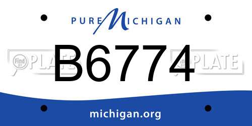 B6774 Michigan License Plate