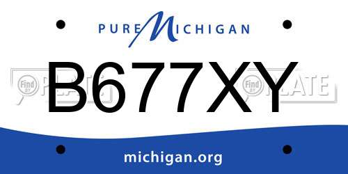 B677XY Michigan License Plate
