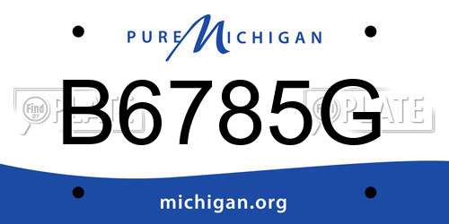 B6785G Michigan License Plate