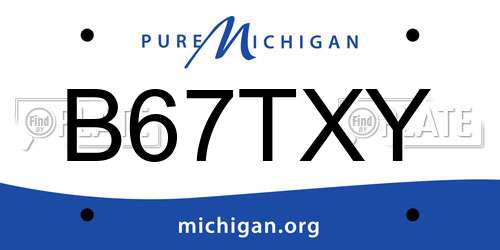 B67TXY Michigan License Plate