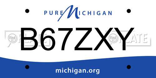 B67ZXY Michigan License Plate