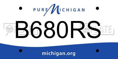 B680RS Michigan License Plate