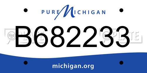 B682233 Michigan License Plate