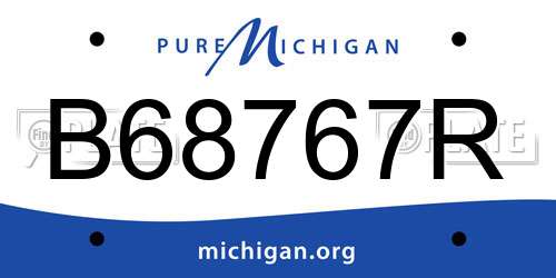 B68767R Michigan License Plate