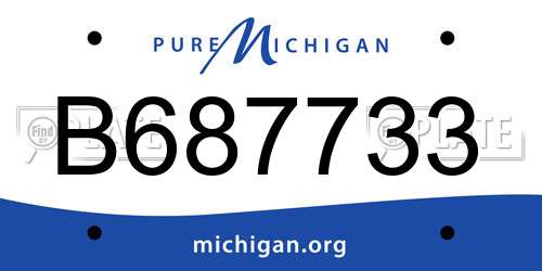 B687733 Michigan License Plate