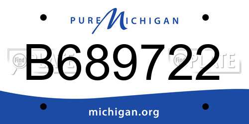 B689722 Michigan License Plate