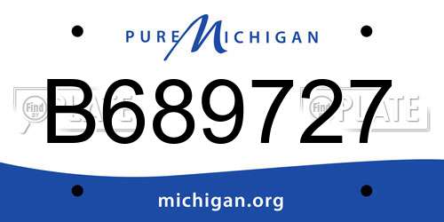 B689727 Michigan License Plate