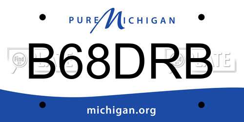 B68DRB Michigan License Plate