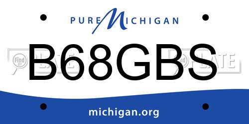 B68GBS Michigan License Plate