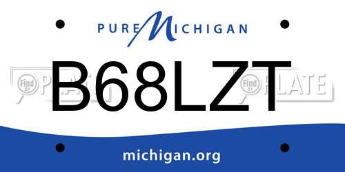 B68LZT Michigan License Plate