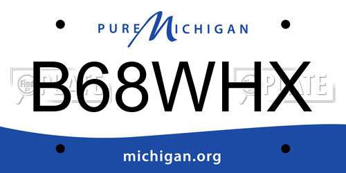 B68WHX Michigan License Plate