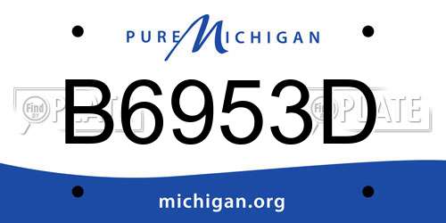 B6953D Michigan License Plate