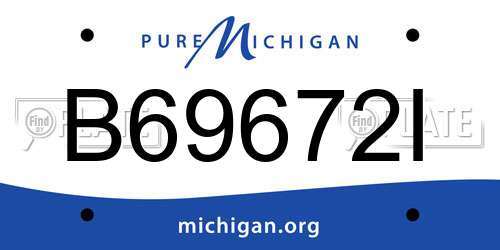 B69672I Michigan License Plate