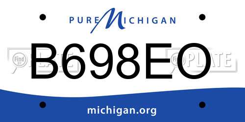 B698EO Michigan License Plate