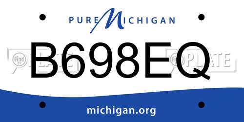B698EQ Michigan License Plate