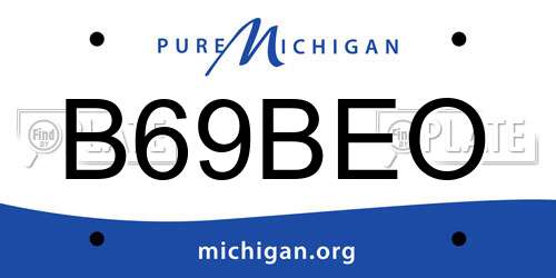 B69BEO Michigan License Plate