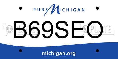 B69SEO Michigan License Plate
