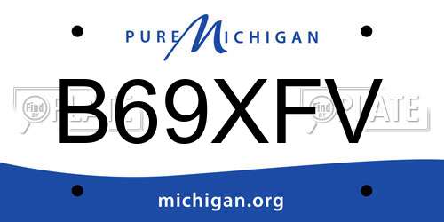 B69XFV Michigan License Plate