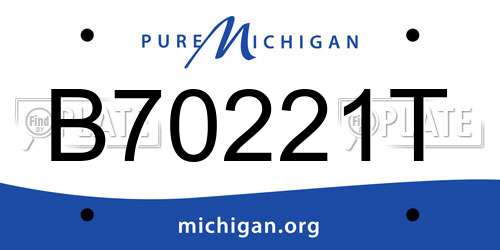 B70221T Michigan License Plate