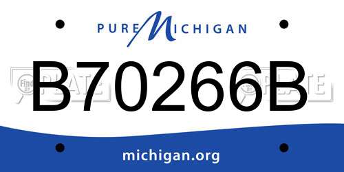B70266B Michigan License Plate
