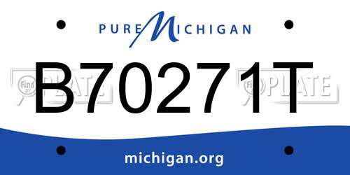B70271T Michigan License Plate