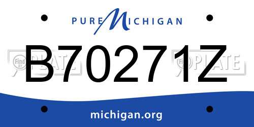 B70271Z Michigan License Plate