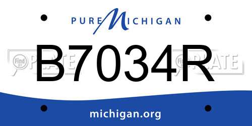 B7034R Michigan License Plate