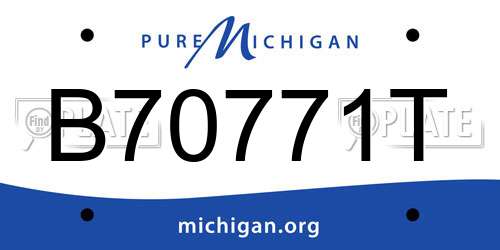 B70771T Michigan License Plate