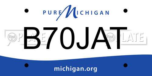 B70JAT Michigan License Plate