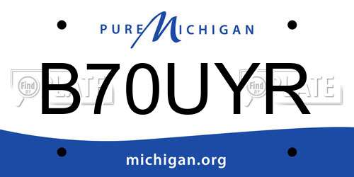 B70UYR Michigan License Plate
