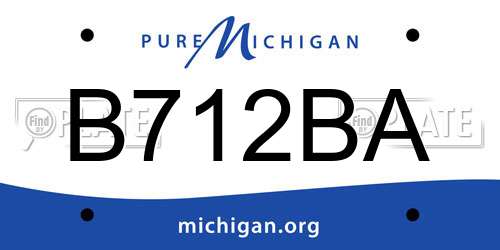 B712BA Michigan License Plate