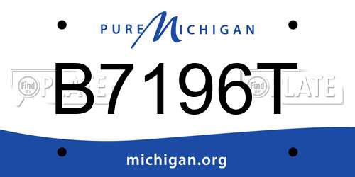 B7196T Michigan License Plate