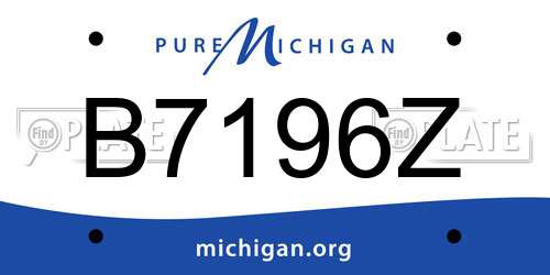 B7196Z Michigan License Plate