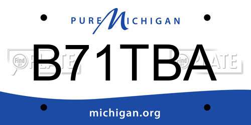 B71TBA Michigan License Plate