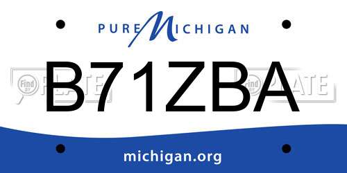 B71ZBA Michigan License Plate