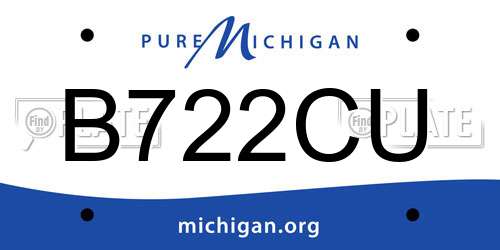B722CU Michigan License Plate