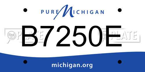 B7250E Michigan License Plate