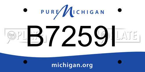 B7259I Michigan License Plate