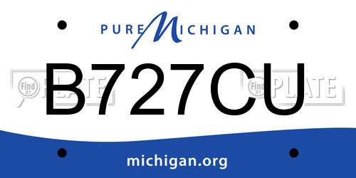 B727CU Michigan License Plate