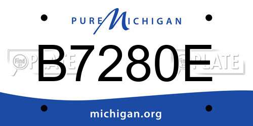 B7280E Michigan License Plate
