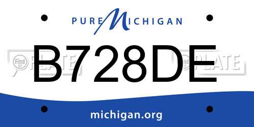 B728DE Michigan License Plate