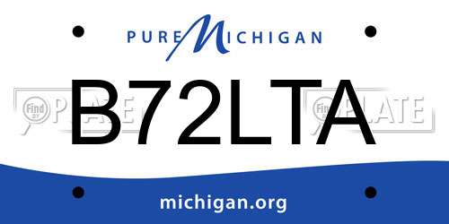 B72LTA Michigan License Plate