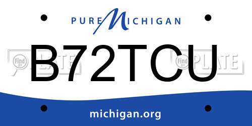 B72TCU Michigan License Plate
