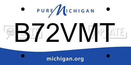 B72VMT Michigan License Plate
