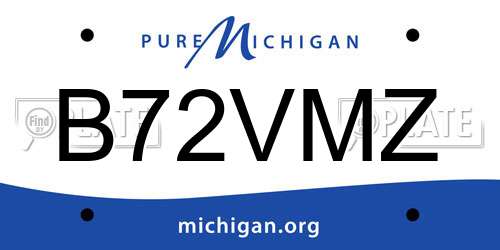 B72VMZ Michigan License Plate
