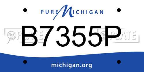 B7355P Michigan License Plate