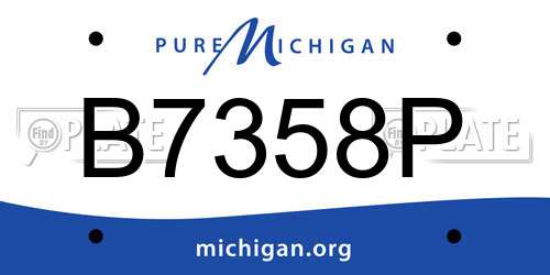 B7358P Michigan License Plate