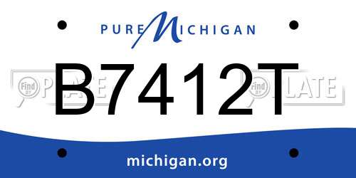 B7412T Michigan License Plate