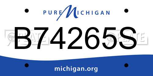 B74265S Michigan License Plate