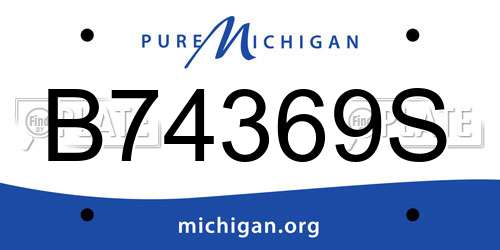 B74369S Michigan License Plate
